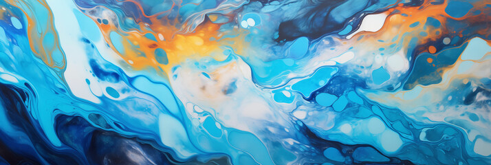 Fototapeta na wymiar Abstract Fluid Art Painting: Merging Worlds of Color and Texture