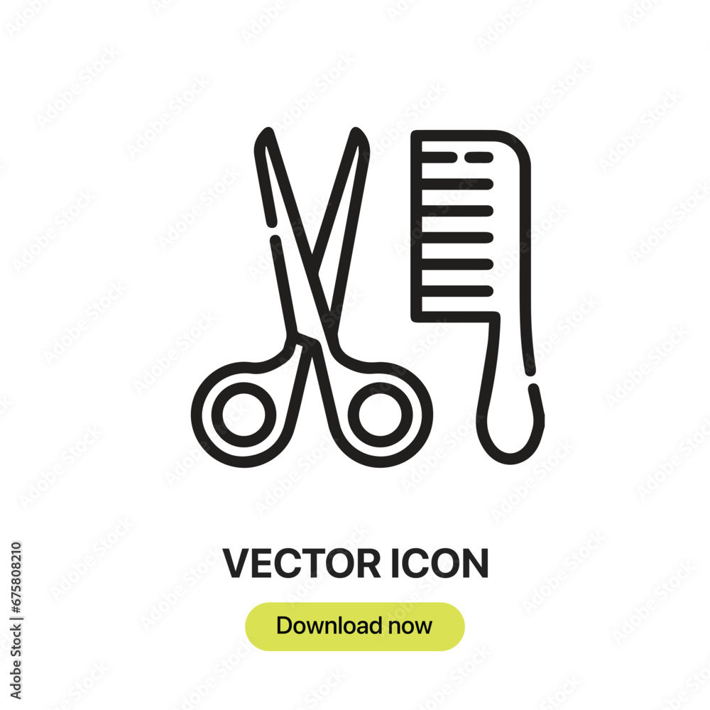 Fototapete Grooming icon vector. Linear-style sign for mobile concept and web design.Grooming symbol illustration. Pixel vector graphics - Vector.