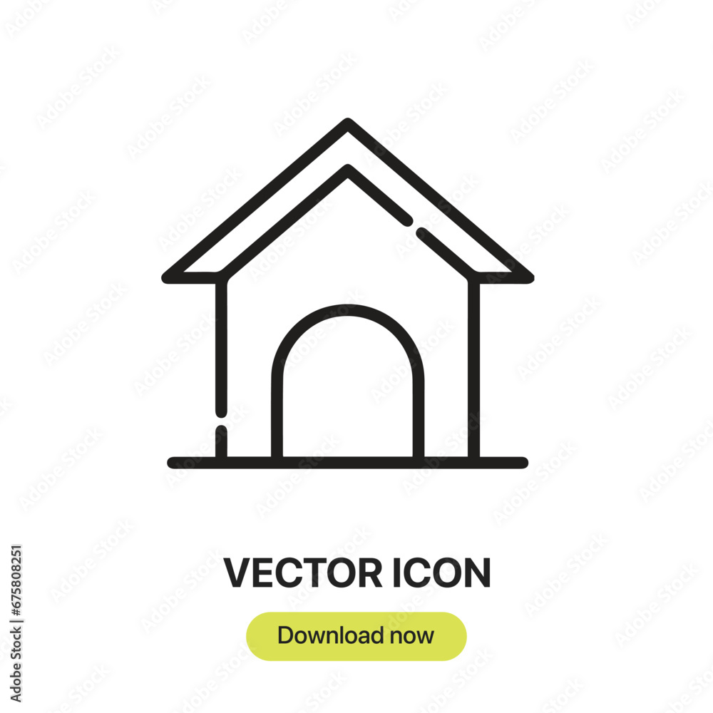 Leinwandbilder pet house icon vector. linear-style sign for mobile concept and web design. pet house symbol illustr