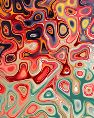 Abstract liquid space pattern art with circles and waves