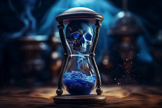 Symbolic Representation of Time Passing By, an Hourglass with Time Running Out, Glimpse of a Life