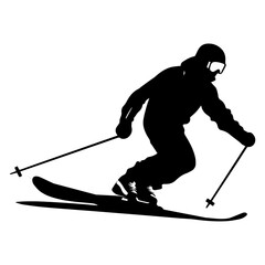 A skier vector silhouette illustration black color