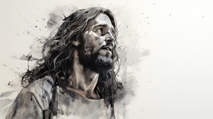 Drawing of Cheerful Jesus