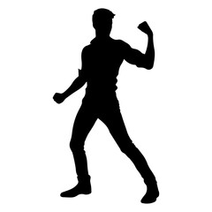 Young man pose vector silhouette illustration