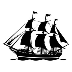 ship vector silhouette illustration