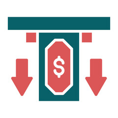 Cash Withdrawal Icon Style