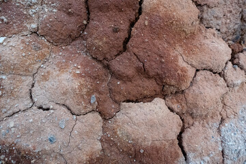 Ural Mars. An extraordinarily beautiful summer landscape with red lakes, colorful slopes and...