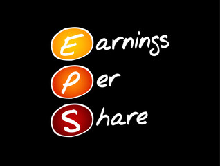 EPS Earnings Per Share - monetary value of earnings per outstanding share of common stock for a company, acronym text concept background