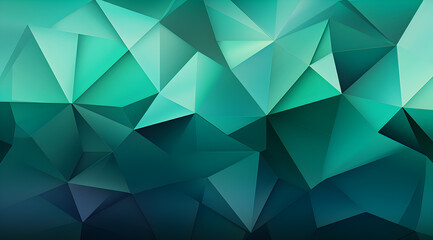 Fototapeta na wymiar Colorful green, emerald modern abstract background with a dynamic pattern of geometric triangles.