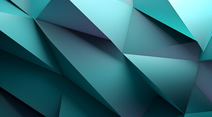 Colorful green, emerald modern abstract background with a dynamic pattern of geometric triangles.