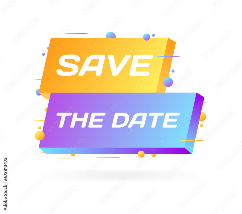 Poster save the date sign. flat, color, save the date icon. vector icon