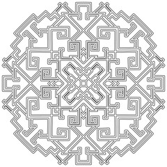 Colouring page - 324, hand drawn, vector. Mandala 267, ethnic, swirl pattern, object isolated on white background.
