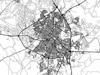 Obraz premium Vector road map of the city of Ribeirao Preto in Brazil with black roads on a white background.
