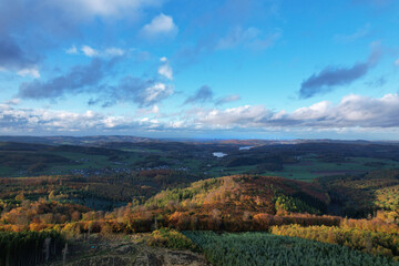 Fototapeta premium Herbstfarben im Sauerland Nähe Wilde Wiese, Sundern, NRW