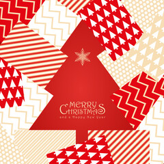 Naklejka premium Christmas tree, design, vector illustration. red background