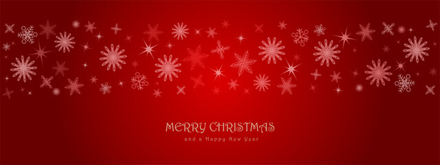 Naklejka na ściany i meble Christmas card with snowflake border vector illustration isolated in white background