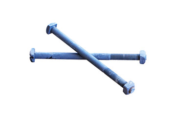 Old Long threaded nut screw bolts. For use in industrial applications, attached to various...