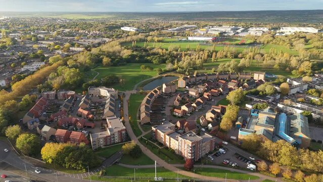 Flying over the new house development in the Gloucester park