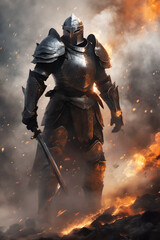 Fototapeta premium knight with sword