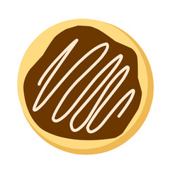 Illustration of biscuit with chocolate cream topping 