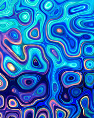 Fototapeta na wymiar Abstract liquid space pattern art with circles and waves