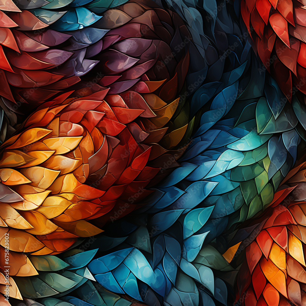 Poster a close-up of a snake's skin, revealing its distinctive scales and unique diamond-shaped patterns. p
