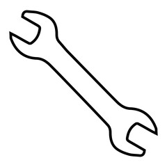 Open end wrench icon auto repair, mechanic wrench service station