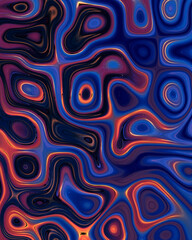 Fototapeta na wymiar Abstract liquid space pattern art with circles and waves