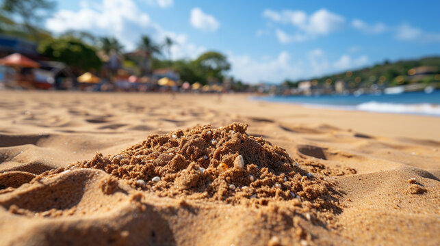 sand castle on the beach HD 8K wallpaper Stock Photographic Image 