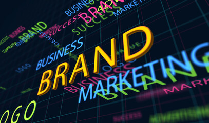 Obraz premium Brand kinetic text abstract concept illustration