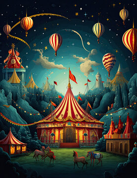 a background of a poster of a circus