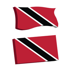 Trinidad and Tobago Flag 3d shape vector illustration