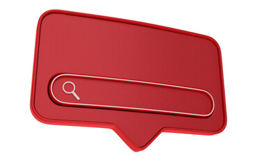 3D RENDERING SEARCH BAR ICON FOR BUSINESS MARKETING 