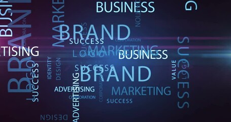 Brand kinetic text abstract concept loop animated. Marketing business logo and advertising word word typography seamless looping 3d animation.