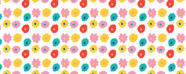 Vector abstract floral colorful seamless pattern background