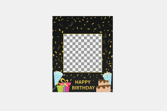 vector illustration birthday photo frame