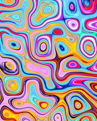 Fototapeta premium Abstract liquid space pattern art with circles and waves