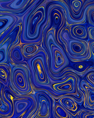 Abstract liquid space pattern art with circles and waves