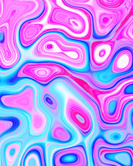 Abstract liquid space pattern art with circles and waves