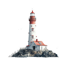 Lighthouse isolated on transparent white background