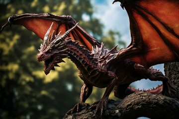 Obraz premium Inferno Guardians: The Power and Majesty of Fire Dragons