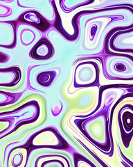 Abstract liquid space pattern art with circles and waves