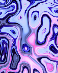 Abstract liquid space pattern art with circles and waves