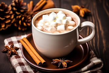 Homemade Hot Chocolate, Cinnamon, and Marshmallow Bliss