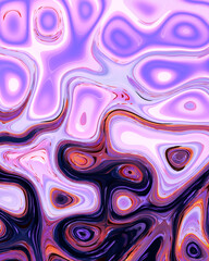 Abstract liquid space pattern art with circles and waves
