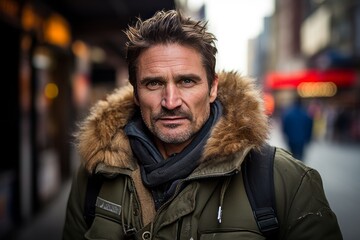 Handsome middle-aged man in the streets of London.