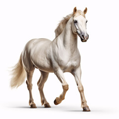 Obraz premium Bay stallion run gallop isolated on white background
