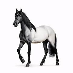 The bay horse isolated on white 