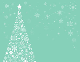 クリスマスツリーのフレーム背景素材/パステルカラー/緑