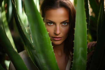 Fototapeta premium Eco-Friendly Beauty: Aloe Vera's Soothing Touch